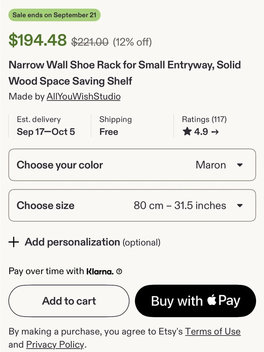 NWT Handcrafted Wall-Mounted MCM Shoe Rack (3 available)